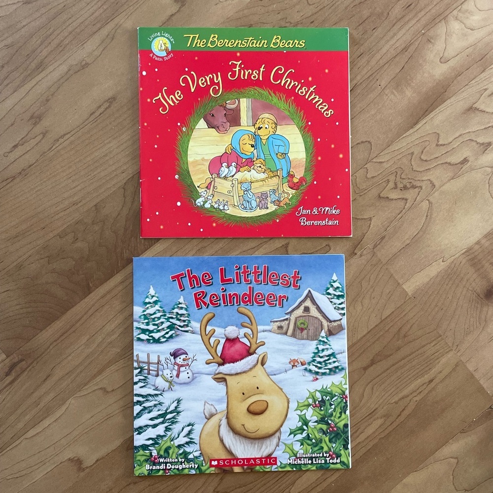 Bundle of 2 Children Story Books, The Littlest Reindeer/ The Berenstain Bears